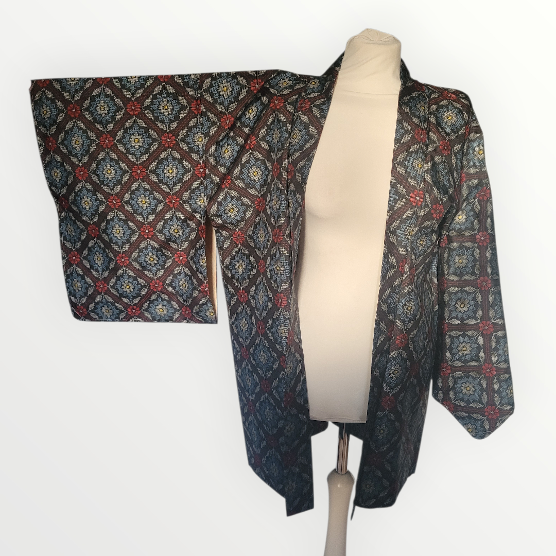 Oshima tsumugi haori jedwabne